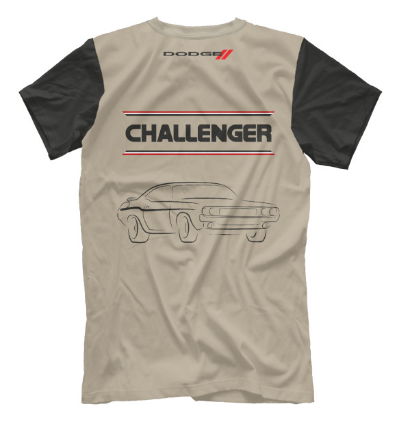 Мужская футболка с изображением Dodge Challenger цвета Белый