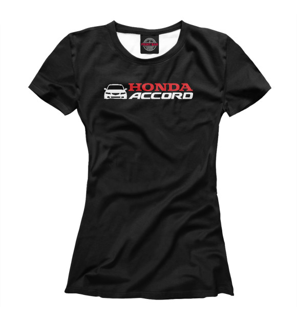 Женская футболка с изображением Honda Accord цвета Белый