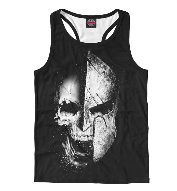 Мужская майка-борцовка с изображением Спартанец цвета Белый