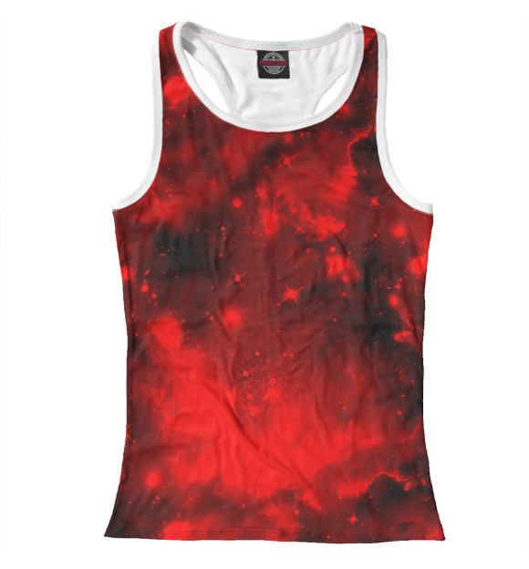 Женская майка-борцовка с изображением Красный космос цвета Белый