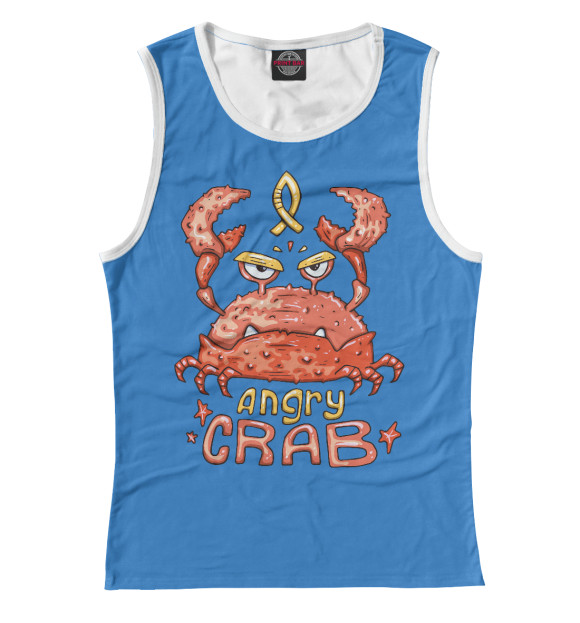Майка для девочки с изображением Hungry crab цвета Белый