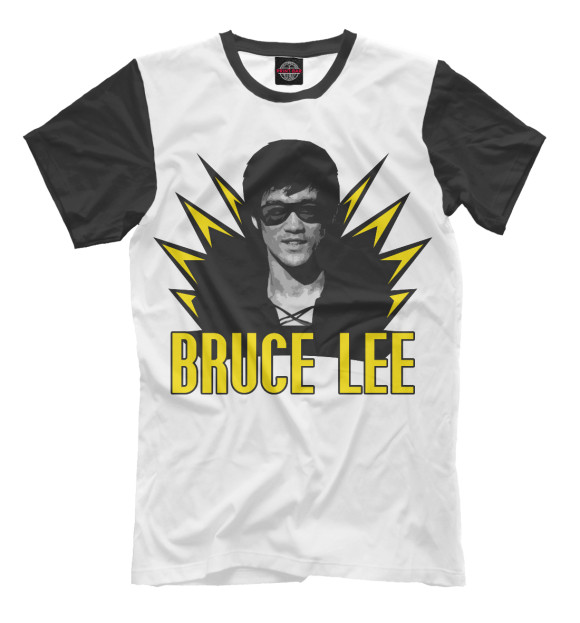 Мужская футболка с изображением Брюс Ли цвета Молочно-белый