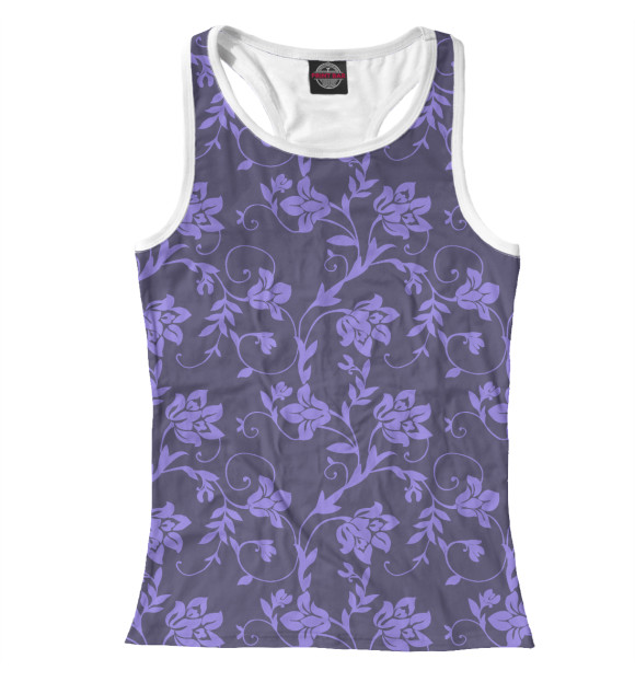 Женская майка-борцовка с изображением Floral (Purple) цвета Белый
