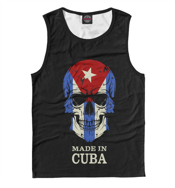 Мужская майка с изображением Made in Cuba цвета Белый