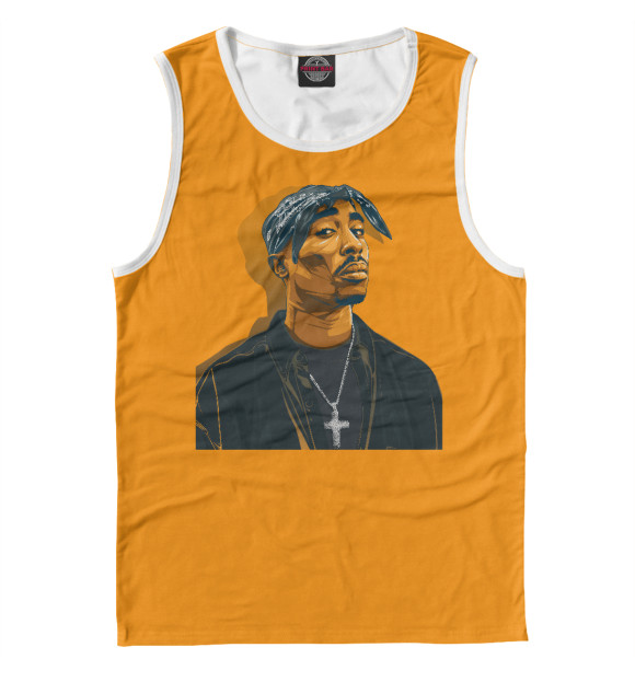 Майка для мальчика с притом THUG 2pac цвета Белый Майка для мальчика с изображением THUG 2pac цвета Белый