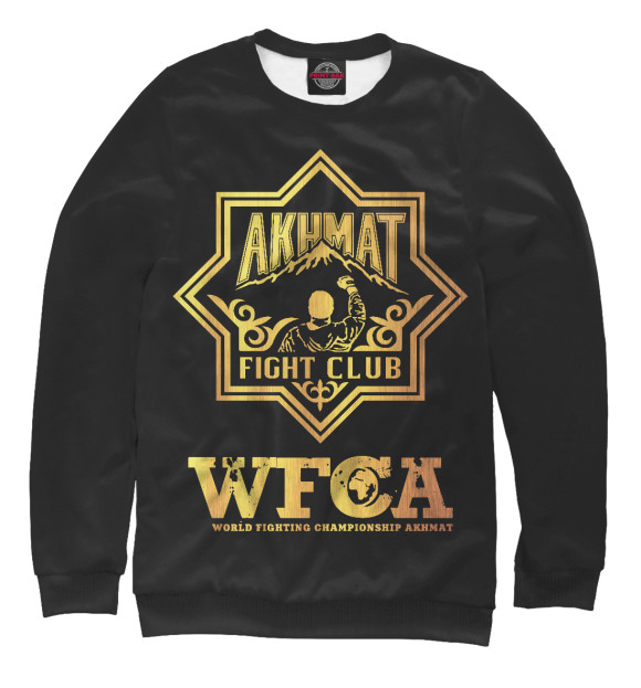 Мужской свитшот с изображением Akhmat Fight Club WFCA цвета Белый