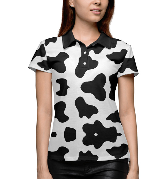 Женское поло с изображением Му-му цвета Белый