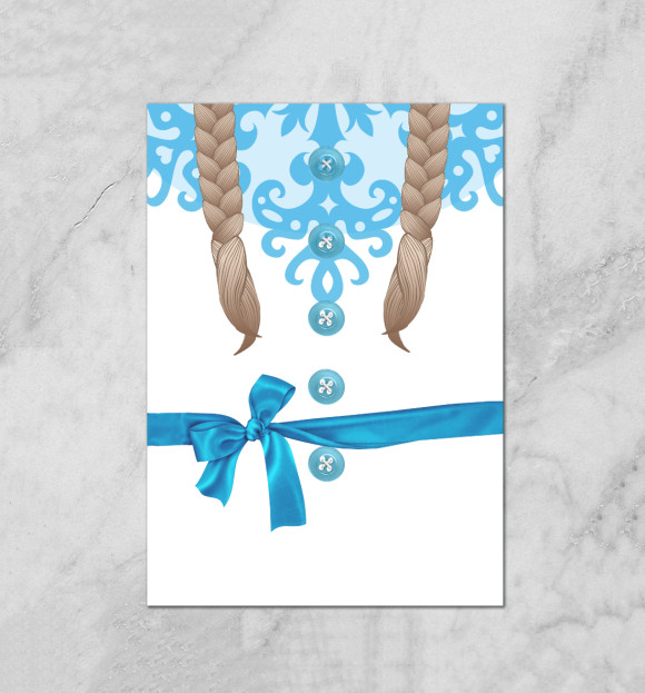 Плакат с изображением Снегурочка цвета Белый