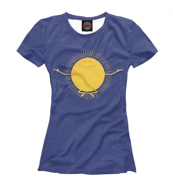 Женская футболка с изображением Солнышко цвета Белый