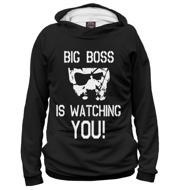 Мужское худи с изображением Big Boss цвета Белый