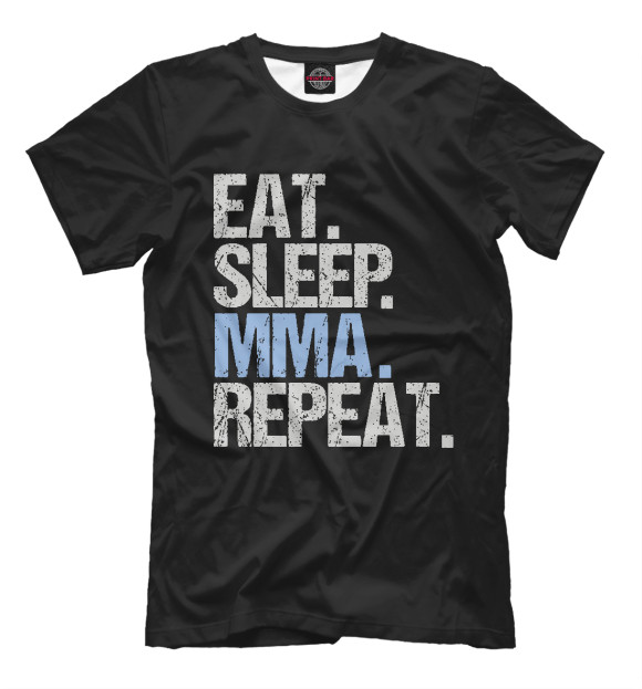 Мужская футболка с изображением Eat - Sleep - MMA цвета Черный