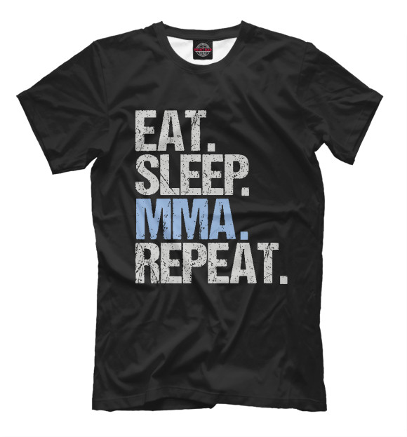 Футболка для мальчиков с изображением Eat - Sleep - MMA цвета Черный