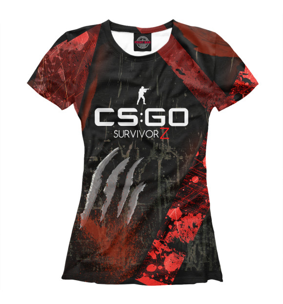 Женская футболка с изображением CS:GO /  Survivor Z цвета Белый