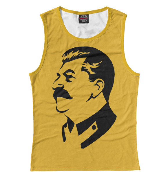 Женская майка с изображением Сталин цвета Белый