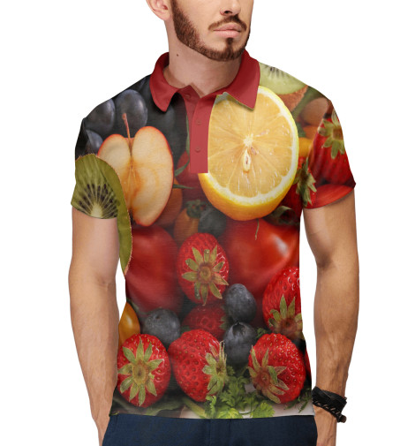 

Поло Print Bar, Белый, Фрукты