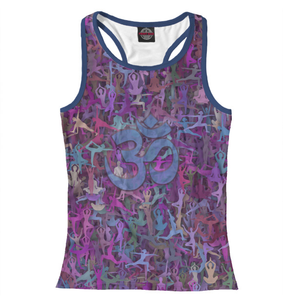 Женская майка-борцовка с изображением Йога цвета Белый