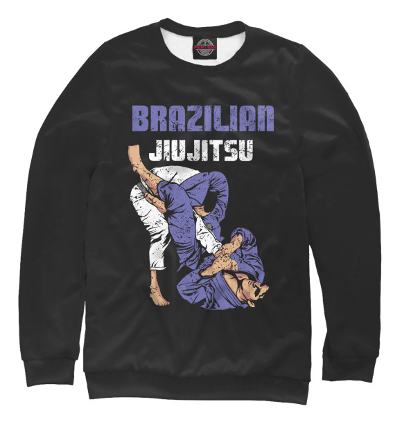 Свитшот для мальчиков с изображением BRAZILIAN JIU-JITSU цвета Белый