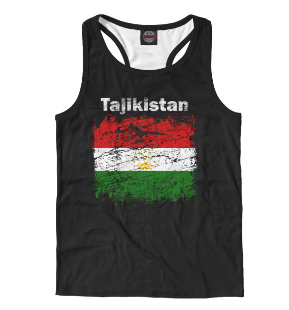 Мужская майка-борцовка с изображением Tajikistan цвета Белый