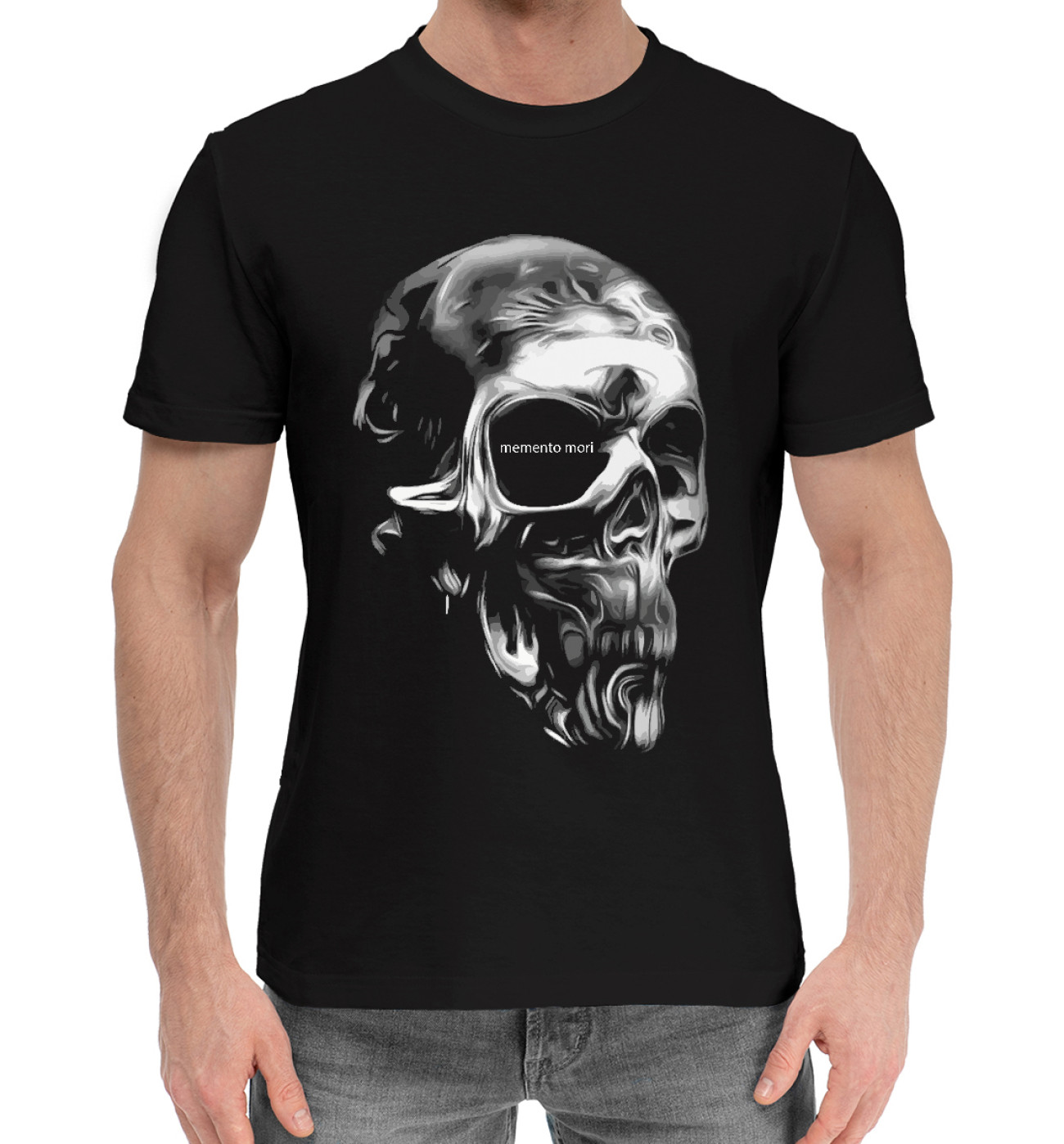 Мужская Хлопковая футболка Memento mori, артикул: SKU-909524-hfu-2