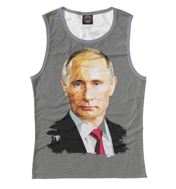 Женская майка с изображением Путин В.В. цвета Белый