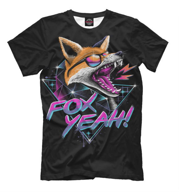 Футболка для мальчиков с изображением Fox Yeah! цвета Черный