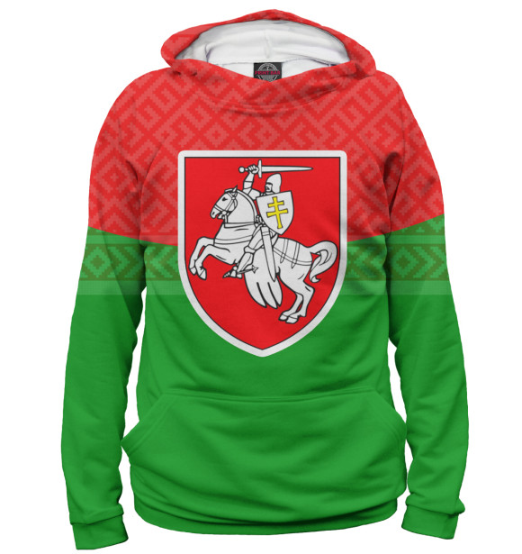 Мужское худи с изображением Беларусь цвета Белый