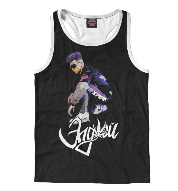 Мужская майка-борцовка с притом Элджей цвета Белый Мужская майка-борцовка с изображением Элджей цвета Белый