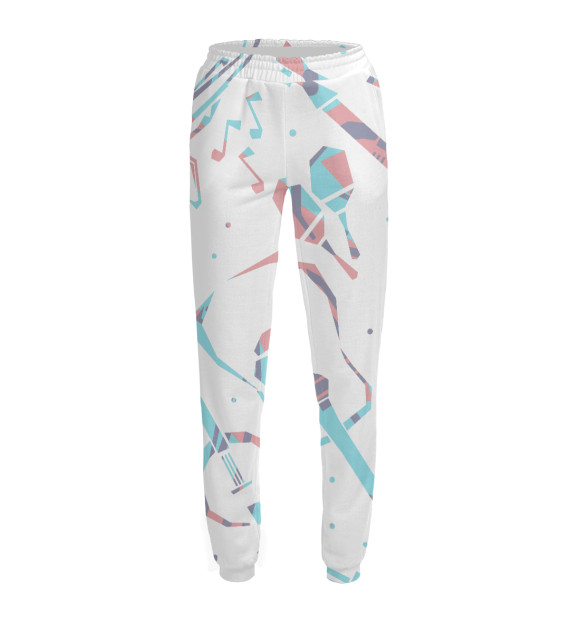 Женские спортивные штаны с притом Музыкальные инструменты цвета Белый Женские спортивные штаны с изображением Музыкальные инструменты цвета Белый
