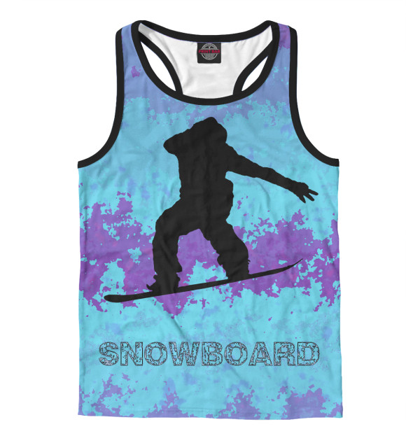 Мужская майка-борцовка с изображением Snowman цвета Белый