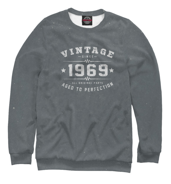 Свитшот для мальчиков с изображением Vintage 1969 цвета Белый