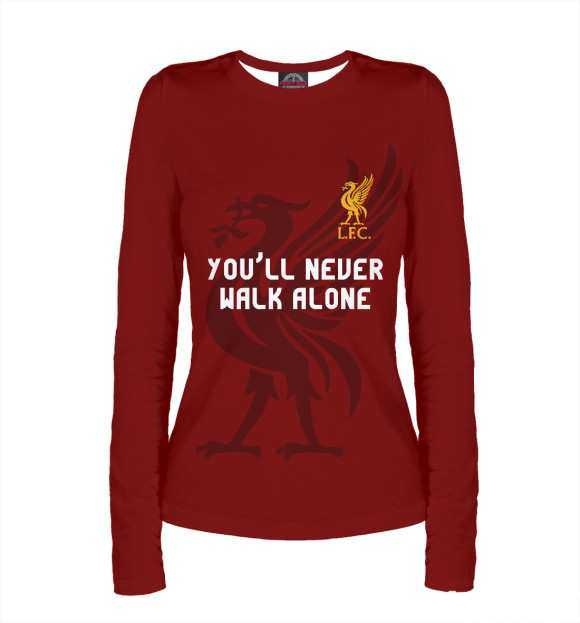 Женский лонгслив с изображением You'll Never Walk Alone цвета Белый