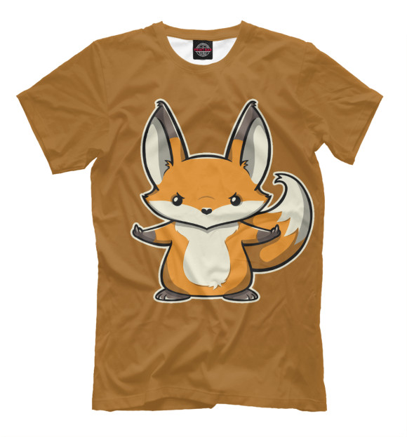 Мужская футболка с изображением Злой Лис цвета Светло-коричневый