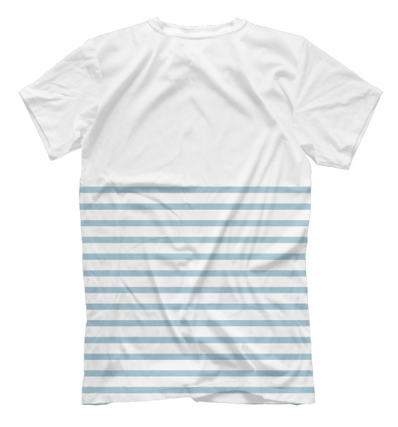 Мужская футболка с изображением Бегемот моряк цвета Белый
