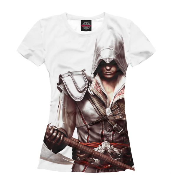 Футболка для девочек с изображением Assassin's Creed Ezio Collection цвета Белый