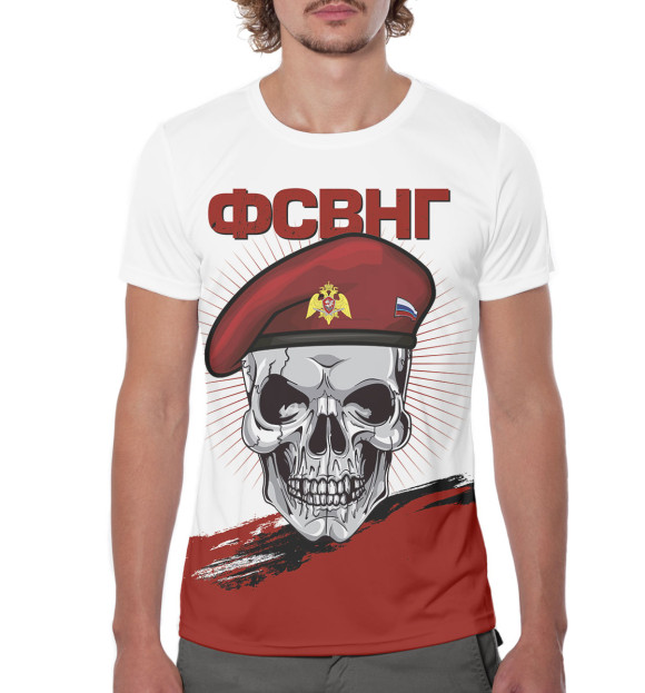 Мужская футболка с изображением Нацгвардия цвета Белый