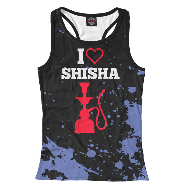 Женская майка-борцовка с изображением I Love Shisha цвета Белый