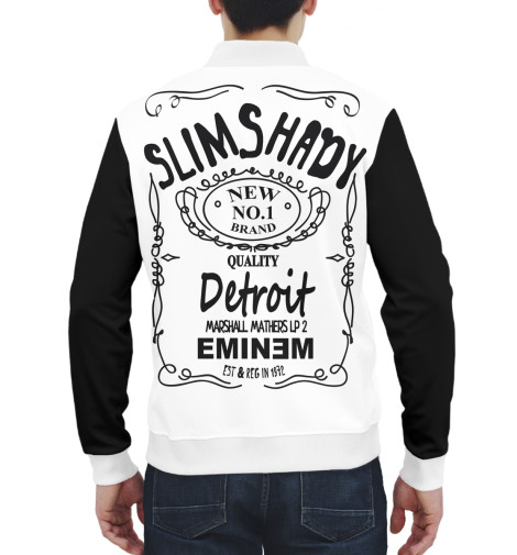 

Бомбер Print Bar, Белый, Slim Shady