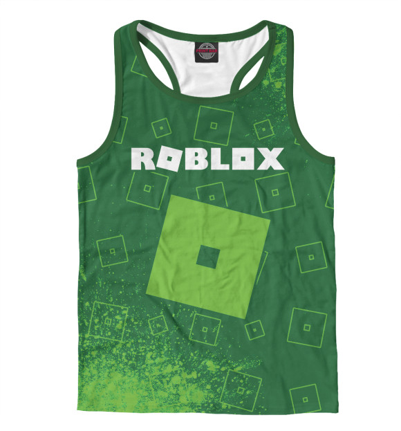 Мужская майка-борцовка с изображением Roblox / Роблокс цвета Белый