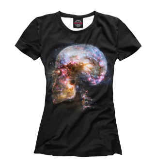 Женская футболка Космический череп