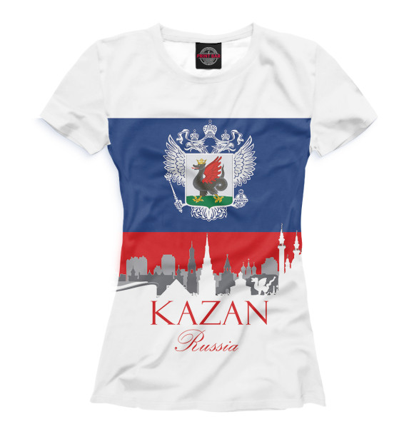 Женская футболка с изображением Казань цвета Белый