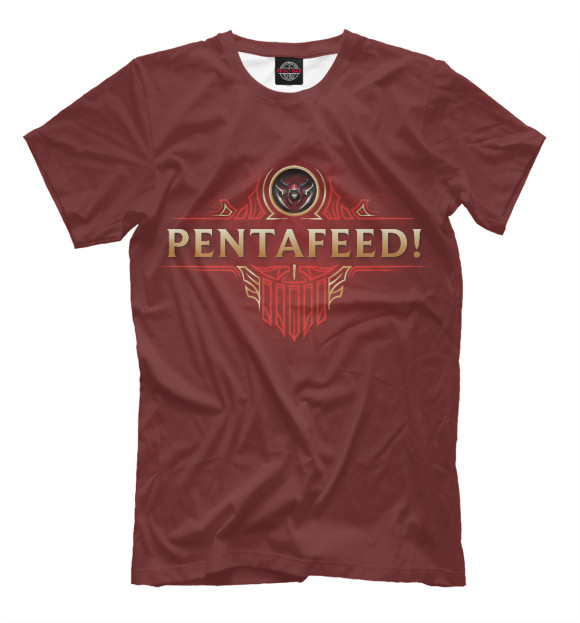 Мужская футболка с изображением Pentafeed цвета Темно-бордовый