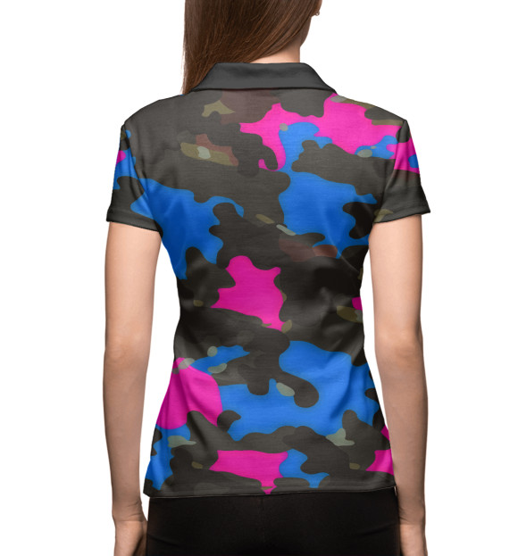 Женское поло с изображением Милитари цвета Белый