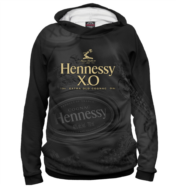 Женское худи с изображением Hennessy X.O безалкогольный цвета Белый