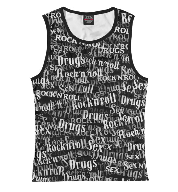Майка для девочки с изображением Sex, Drugs & Rock'n'Roll цвета Белый