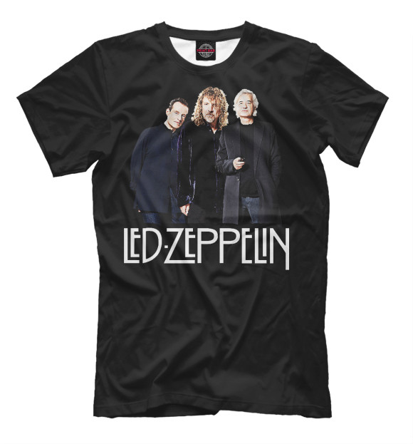 Мужская футболка с изображением Led Zeppelin цвета Черный