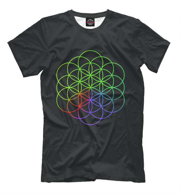 Мужская футболка с изображением Coldplay цвета Черный