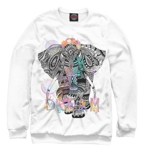 

Свитшоты Print Bar, Белый, Слон на исполнение мечты