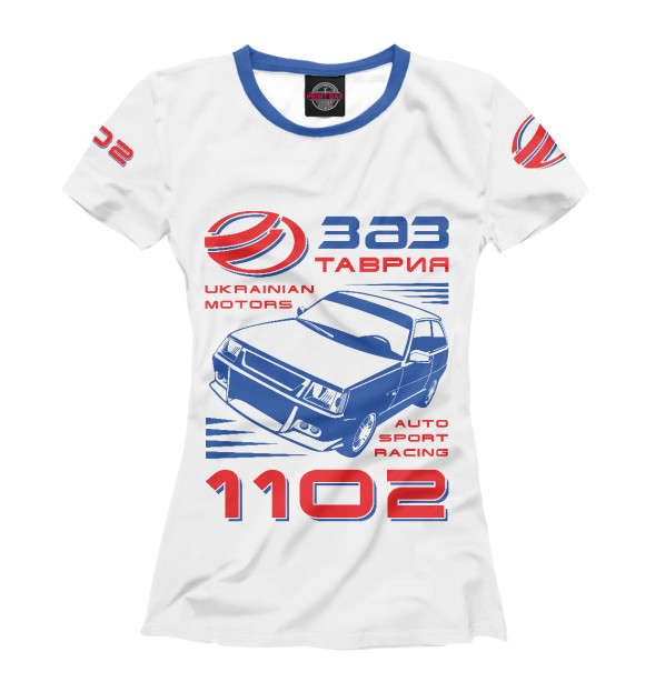 Женская футболка с изображением ЗАЗ 1102 Таврия цвета Белый