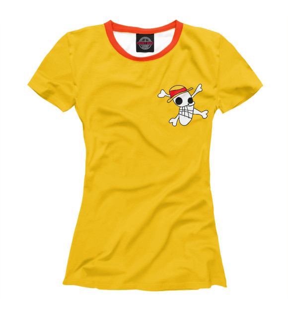 Женская футболка с изображением Рисунок от Луффи цвета Белый