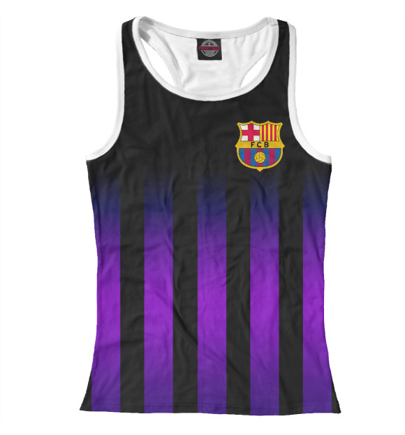 Женская майка-борцовка с изображением Барселона цвета Белый